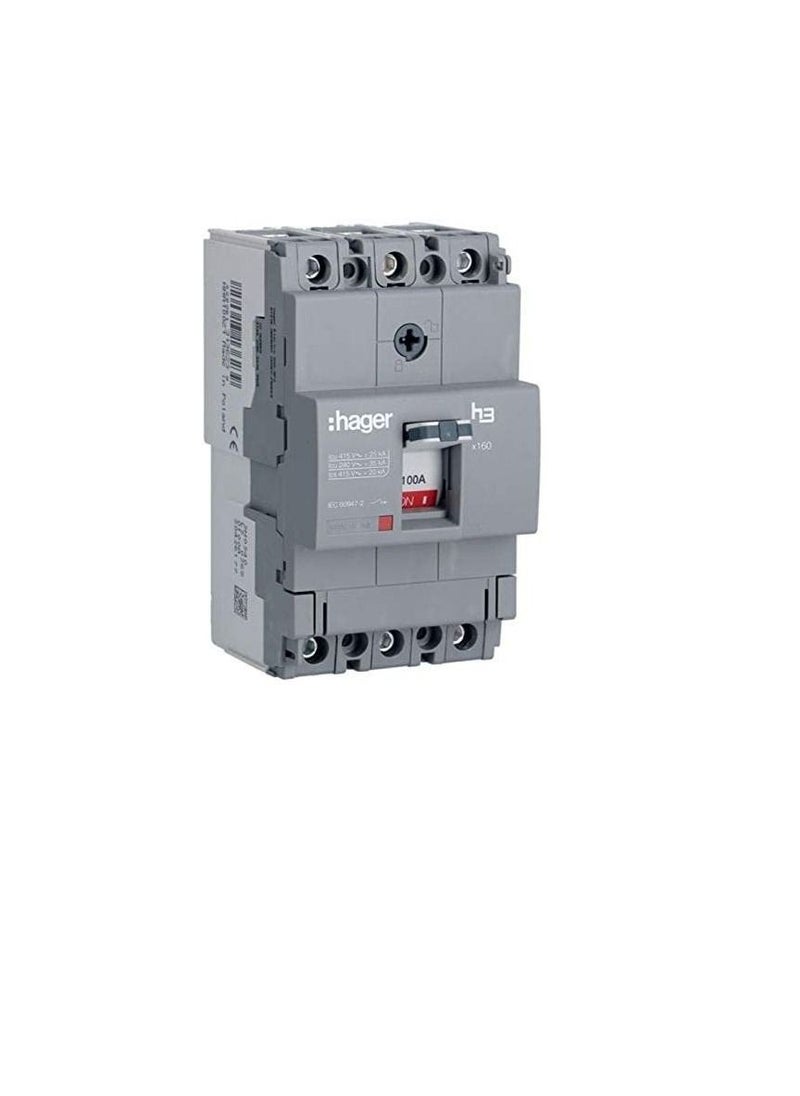 Hager - Moulded Case Circuit Breaker 100A TP MCCB 25KA HHA100Z x160-H3 - Image 1