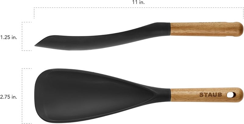 STAUB Twin Cooking Spoon, Silicone, Matte Black - Image 3