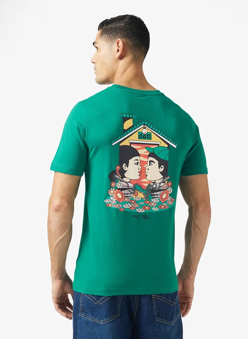 بوما تيشيرت جرافيك لعبة الحبار