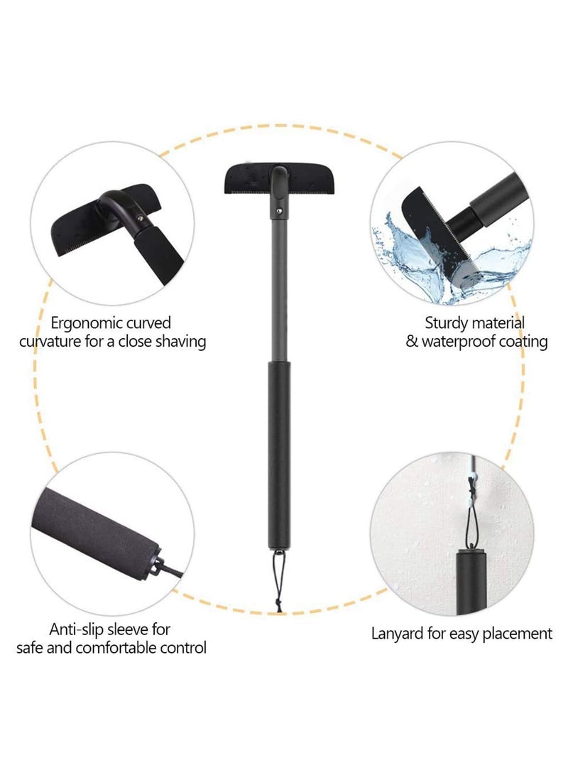 Zikra Adjustable Electric Back Shaver for Men - Safe, Painless Body Razor for Wet and Dry Use, Professional DIY Back Hair Removal Tool, Effortless Grooming Solution. - Image 3