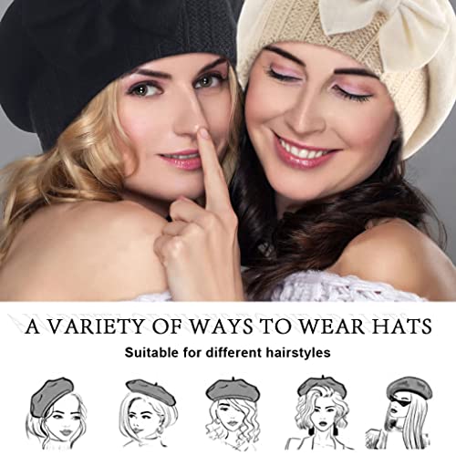 Ruphedy Womens Wool Berets French Beret Beanie Winter Hats Hy022 (Hy023-Navy) - Image 5