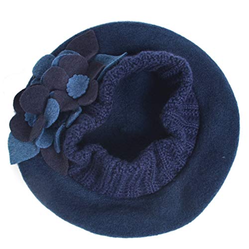 Ruphedy Womens Wool Berets French Beret Beanie Winter Hats Hy022 (Hy023-Navy) - Image 4