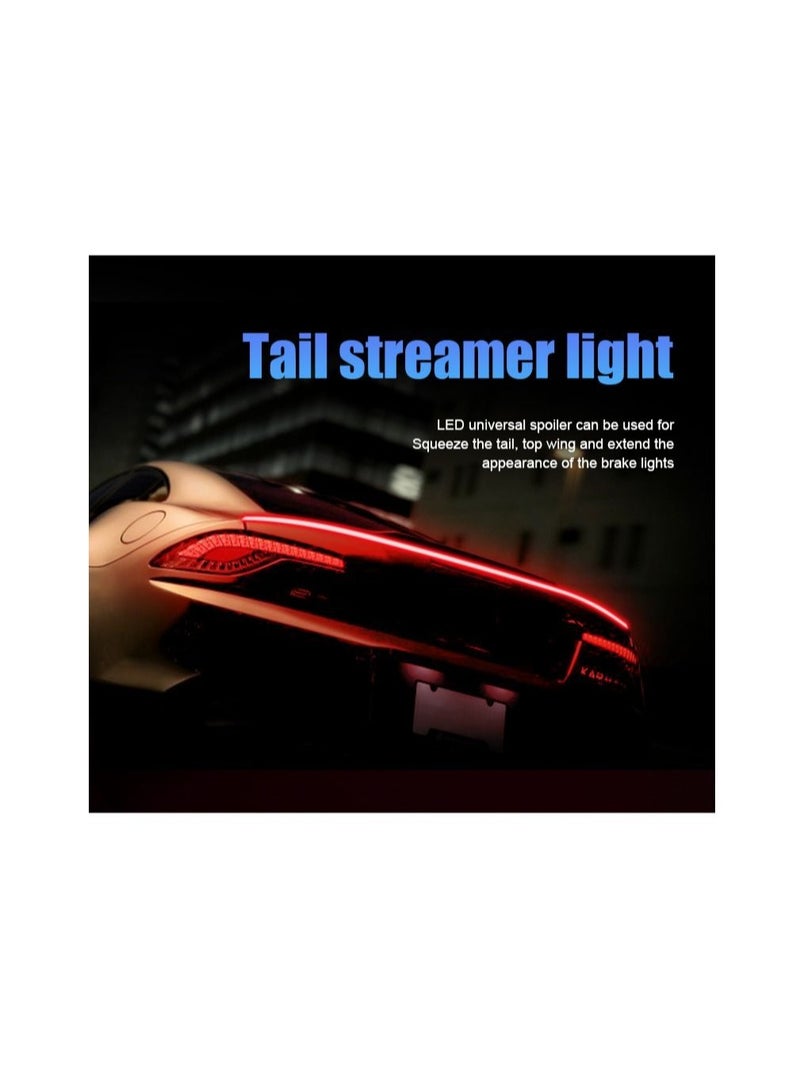 Loquat LED Spoiler Light for Car, Universal Black Carbon Fiber Rear Spoiler, Auto Third Brake Light Stop Signal Light 12V - Image 4