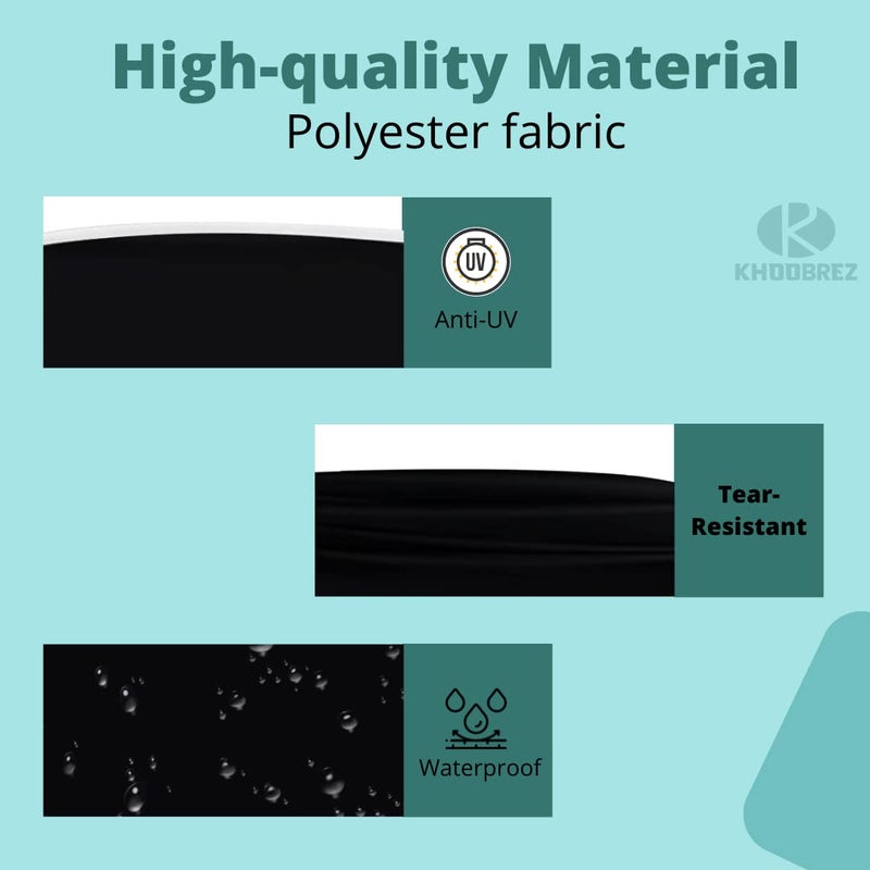 KHOOBREZ Polyester Indoor Outdoor Table Cover 2Chair 1Middle Patio Dust Waterproof Covers Garden Furniture BalconyLiving Room Table Set Cover Black - Image 4