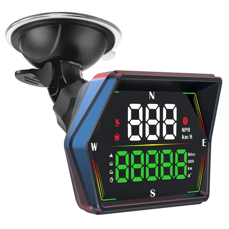 HUD Heads Up Display for Cars 2025 New Universal Digital GPS Speedometer LED Display with MPH Speed Compass Overspeed Alarm Fatigued Driving AlertUSB Cable Plug and Play for All Vehicle