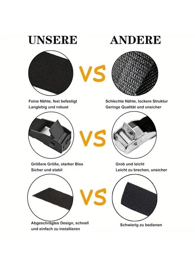 2 Pack Adjustable Straps With Lock Teeth Nail Design Reusable 3m For Transport Luggage - Image 5