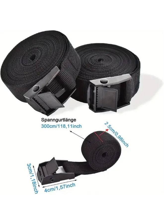 2 Pack Adjustable Straps With Lock Teeth Nail Design Reusable 3m For Transport Luggage - Image 3