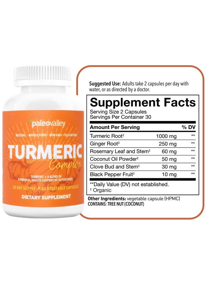 Paleovalley Organic Turmeric Complex Full Spectrum Organic Turmeric With Healthsupportive Superfoods 60 Vegetarian Capsules Support Joints Brain Health Immunity And Cardiovascular Function - Image 3