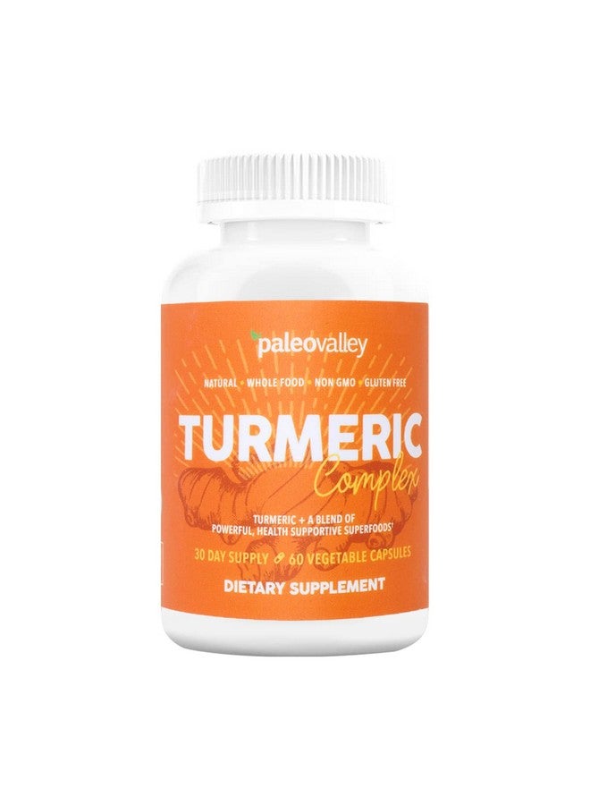 Paleovalley Organic Turmeric Complex Full Spectrum Organic Turmeric With Healthsupportive Superfoods 60 Vegetarian Capsules Support Joints Brain Health Immunity And Cardiovascular Function - Image 1