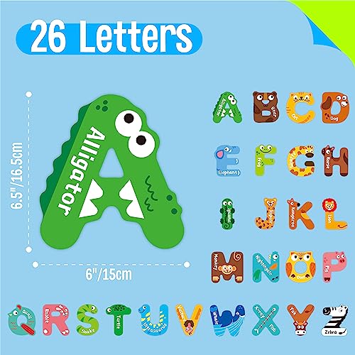 SpriteGru Alphabet Posters, 26 Alphabet Letters Bulletin Board Decor with PET Film Learning Tool Kindergarten Homeschool Supplies for Preschool School & Classroom - Image 2
