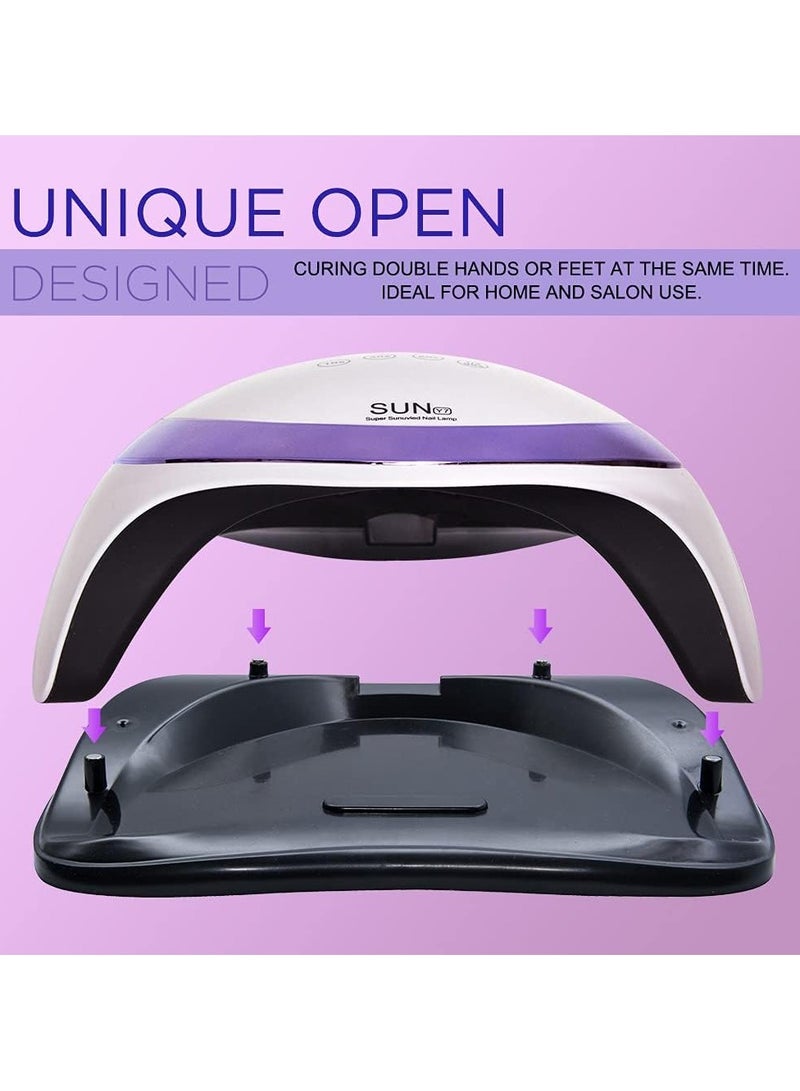 Sun 168W LED UV Nail Lamp with Phone Holder Quick Drying Gel Polish Light Professional Nail Dryer for Home Salon Multicolor - Image 5