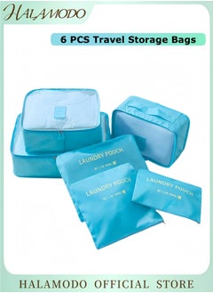 HALAMODO 6 PCS Travel Storage Bags Multi-functional Clothing Sorting Packages Travel Packing Compression Pouche Luggage Organizer Pouch  - Image 1