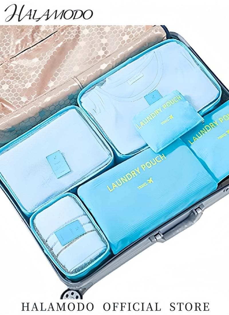 HALAMODO - 6 PCS Travel Storage Bags Multi-functional Clothing Sorting Packages Travel Packing Compression Pouche Luggage Organizer Pouch - Image 1