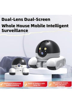 Generic 2K camera robot Wireless robot camera with dual HD 360° rotating lenses Remote app control Indoor smart home security Night vision Pet watching Baby companion Elderly Two-way audio  - Image 2