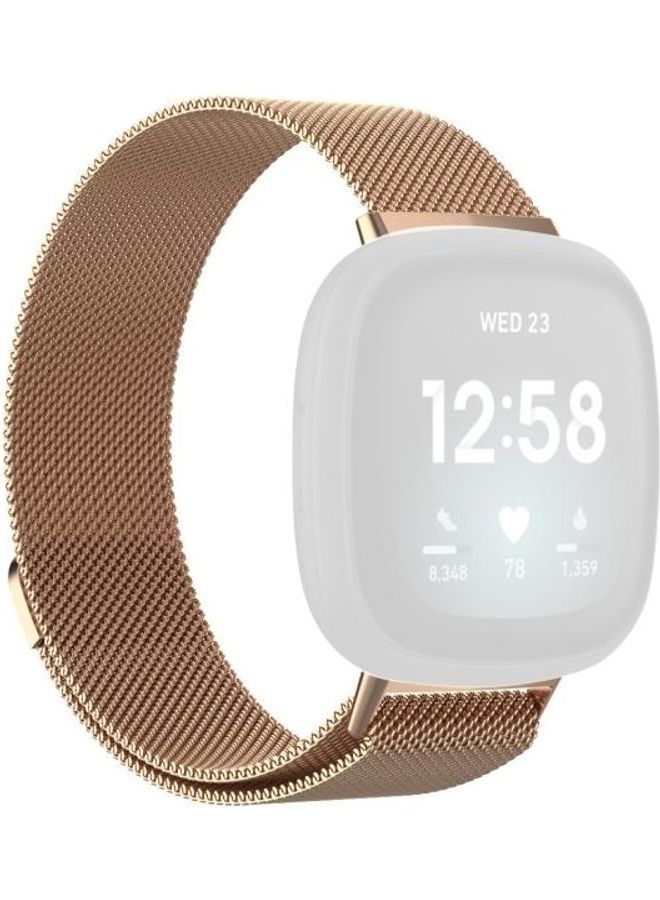 NIBEMINENT Replacement Strap For Fitbit Versa 3/Magnetic Milano Rose Gold - Image 1