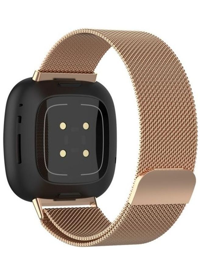 NIBEMINENT Replacement Strap For Fitbit Versa 3/Magnetic Milano Rose Gold - Image 2