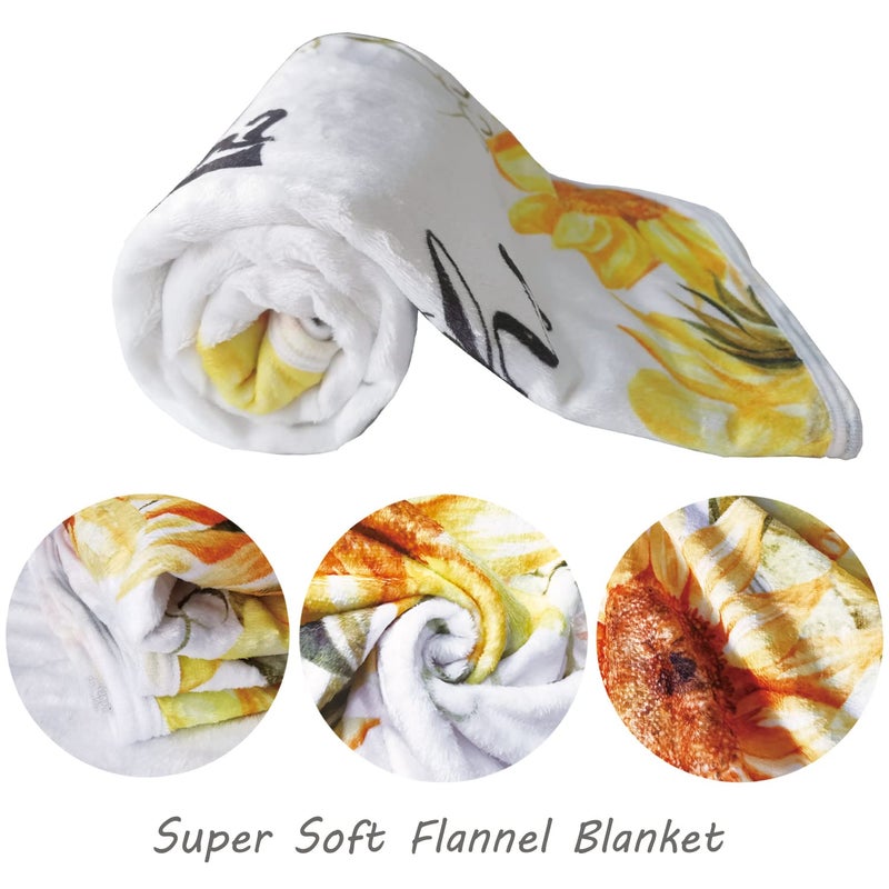 Yoothy Sunflower Baby Monthly Milestone Blanket Girl, Floral Newborns Month Blanket Gift for Baby Shower, Soft Plush Photo Prop Blanket, Wreath &Headband Included, 45''x40'' - Image 4