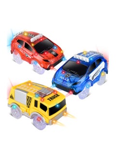 Y&D Track Cars Replacement Only,Light Up Toy with 5 Flashing LED Lights Racing Car Accessories Compatible Magic Tracks and Most for Boys Girls (3 Pack)  - Image 1