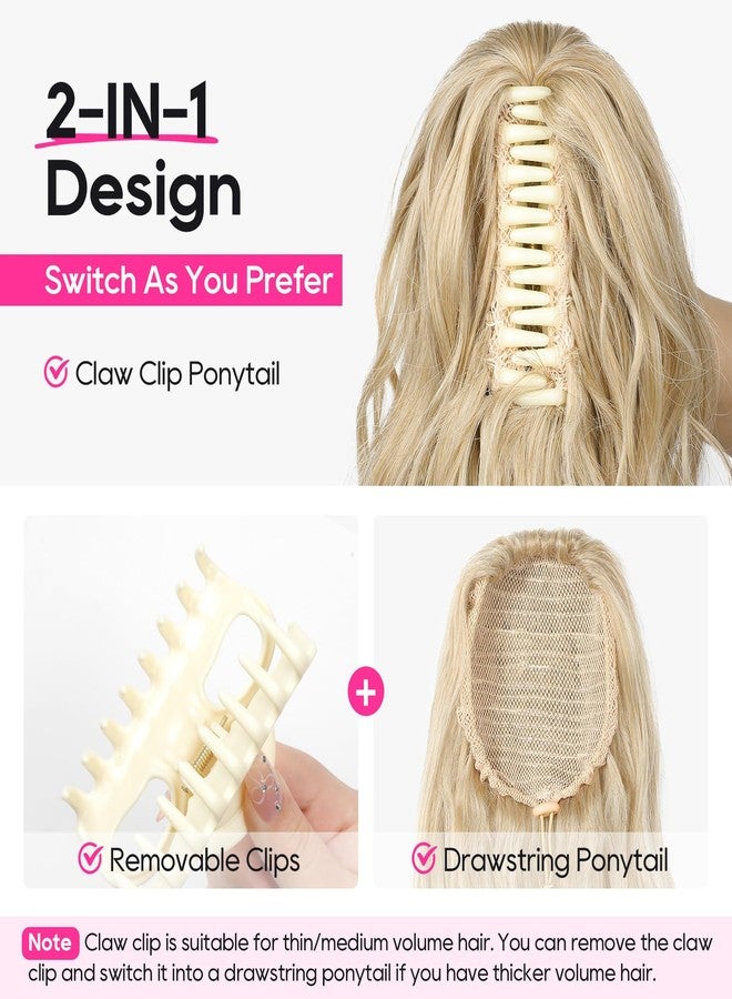 ريتشو وصلة شعر ذيل حصان بلاتيني أشقر من ريتشو، بمشبك شعر، وصلة شعر ذيل حصان طويلة مجعدة، قطعة شعر صناعية طبيعية للنساء، بلاتيني أشقر - Image 3