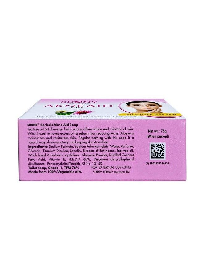 Sunny Akne Aid Soap(75Gm*2) & Derm Aid Soap(75Gm*2) ; Reduces Inflammation & Removes Excess Oil To Prevent Acne ; For Rashes And Infection Free Skin ; Counters Dry Skin Keeps It Healthy & Radiant  - Image 5