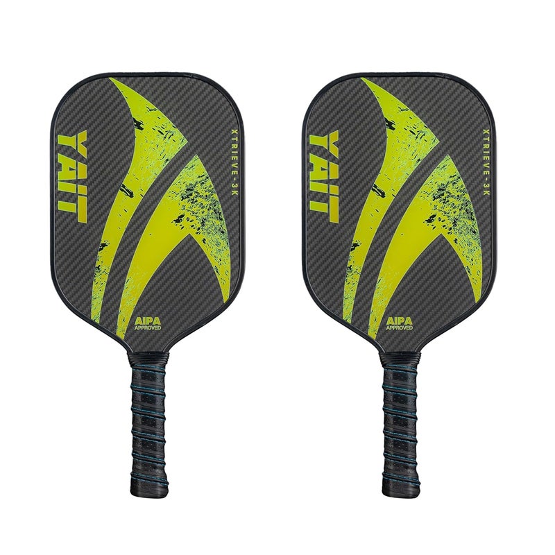 YAIT Sports Xtrieve-3K Pickle Ball Racket Set of 2 | 16mm 3K Carbon Fiber Woven Surface (T700) | Highly Dense 8mm PP Honeycomb Core | Enhanced Power | AIPA Approved Paddle of USAPA Standards - Image 1