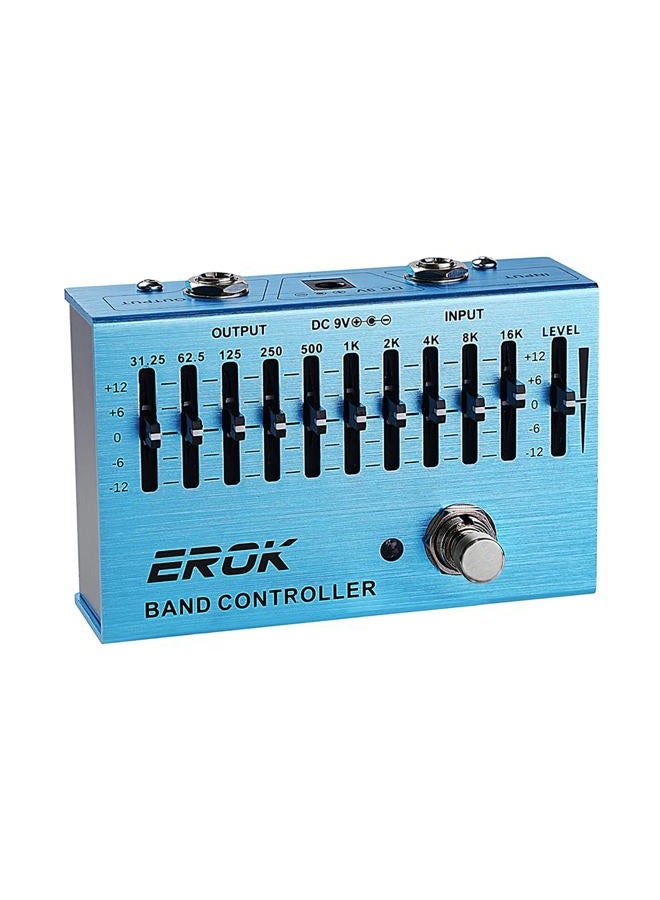 EROK EQ Pedal,10-Band Equalizer,(31.25Hz–16kHz) with ±12dB Gain/Attenuation for Each Band,for Electric Guitar Bass Eq Pedal,with Independent Controller Button - Image 1