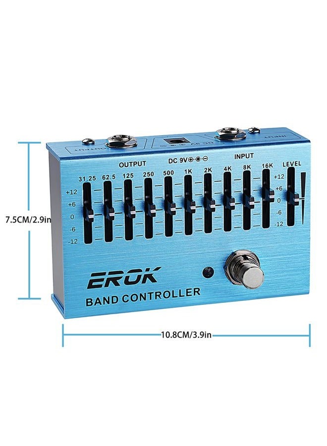 EROK EQ Pedal,10-Band Equalizer,(31.25Hz–16kHz) with ±12dB Gain/Attenuation for Each Band,for Electric Guitar Bass Eq Pedal,with Independent Controller Button - Image 5