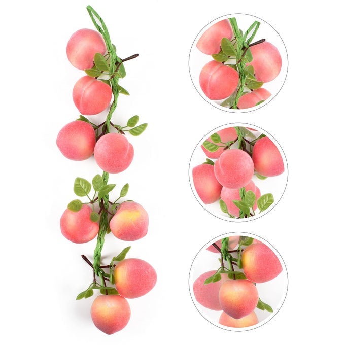 ARTIFICIAL PEACH PENDANT 1PCS FAKE FRUIT SIMULATION PEACH STRING HOME KITCHEN PARTY DECORATE LIFELIKE FOOD FESTIVAL DECORATIONS PHOTO PROPS