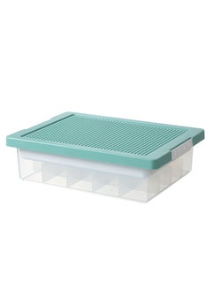 Kids Toy Storage Box for Lego Bricks Gentian Green (double compartment)