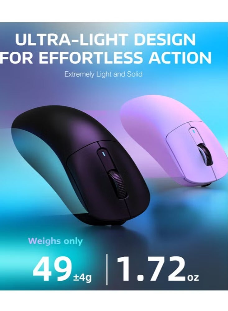 Attack Shark X3 Lightweight Wireless Gaming Mouse with Tri-Mode (2.4G/USB-C Wired/Bluetooth), 26K DPI, PAW3395 Optical Sensor, 5 Programmable Buttons for PC/Laptop/Win/Mac - Black  - Image 3