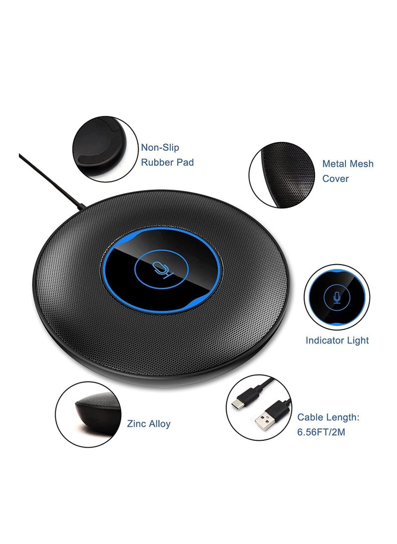 Generic - Conference USB Microphone, 360° Omnidirectional Laptop PC Computer External Conference Mic with Mute Button, Compatible with MacOS Windows for Zoom Meeting, Online Learning, Skype VD60 - Image 1