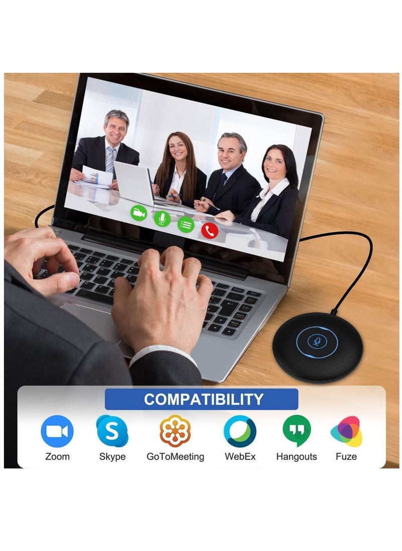 Generic - Conference USB Microphone, 360° Omnidirectional Laptop PC Computer External Conference Mic with Mute Button, Compatible with MacOS Windows for Zoom Meeting, Online Learning, Skype VD60 - Image 1
