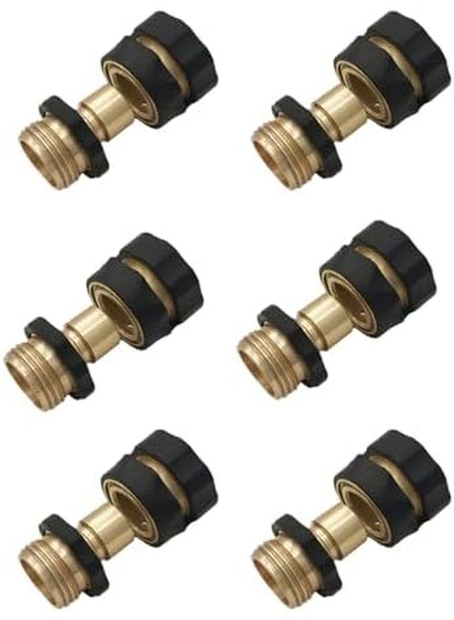 6 Pcs 3 4 Inch Aluminum Garden Hose Quick Connector Male And Female Fitting - Image 2