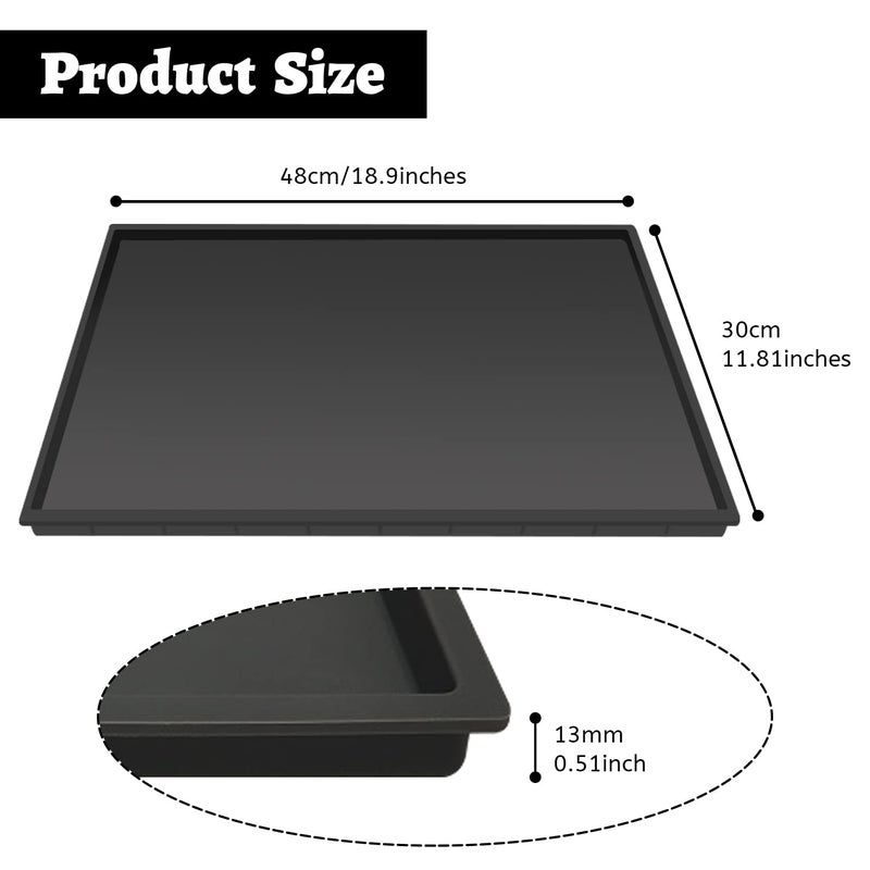 PIVBY Ezebesta Silicone Mat Under Coffee Machine With Lip Coffee Maker Appliance Automatic Machines Espresso Accessory Black Multifunctional Rubber Base Mat 189 x 118  - Image 2
