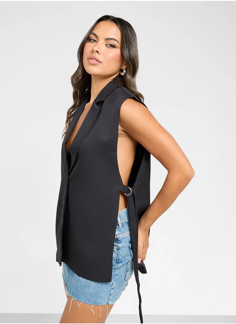 Ginger Longline Button Down Vest