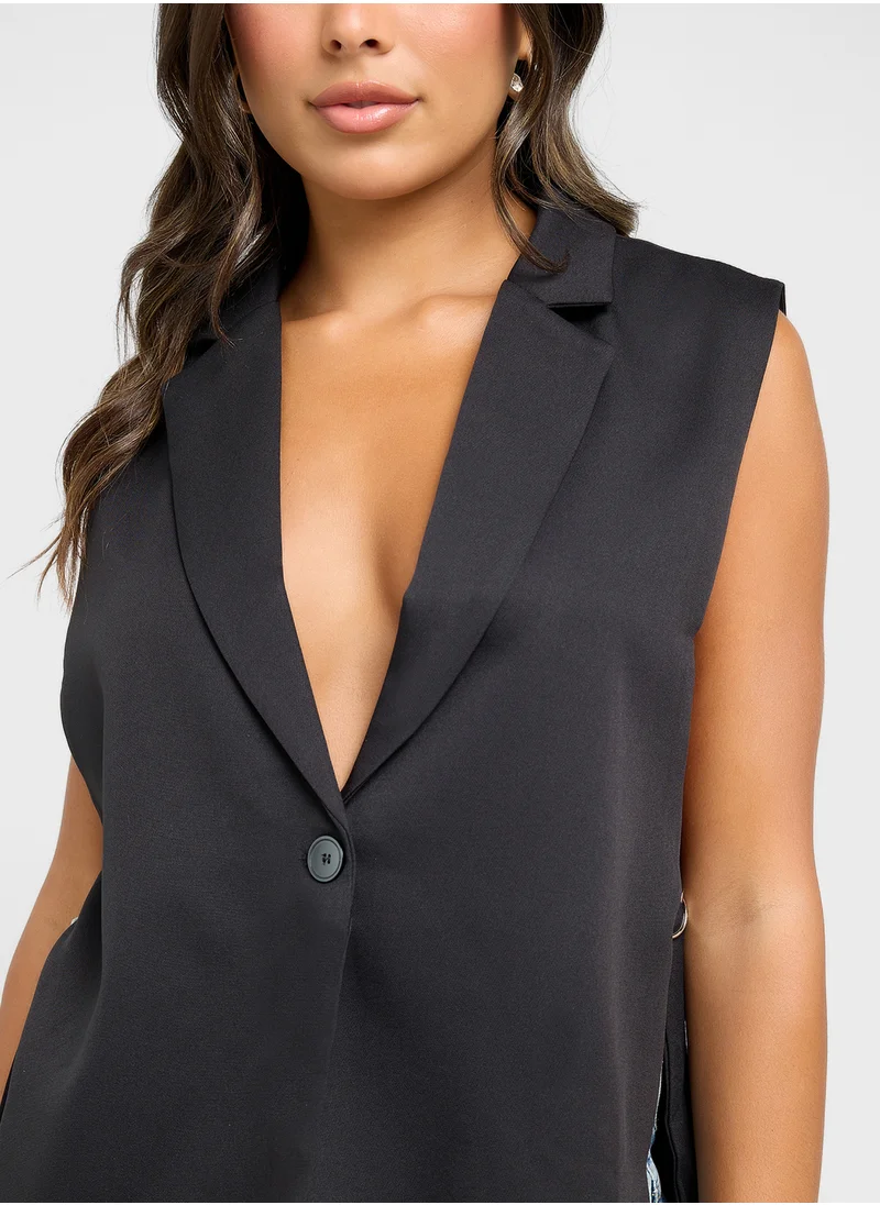 Ginger Longline Button Down Vest