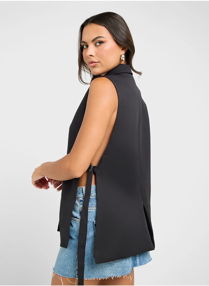 جينجر Longline Button Down Vest