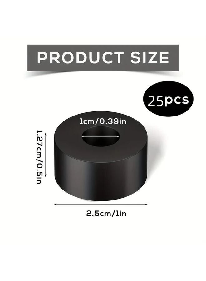 25 قطعة من حشيات المطاط السوداء، قطر خارجي 1 1/2 بوصة، قطر داخلي 1/2 بوصة، وسادات مضادة للاهتزاز - Image 3