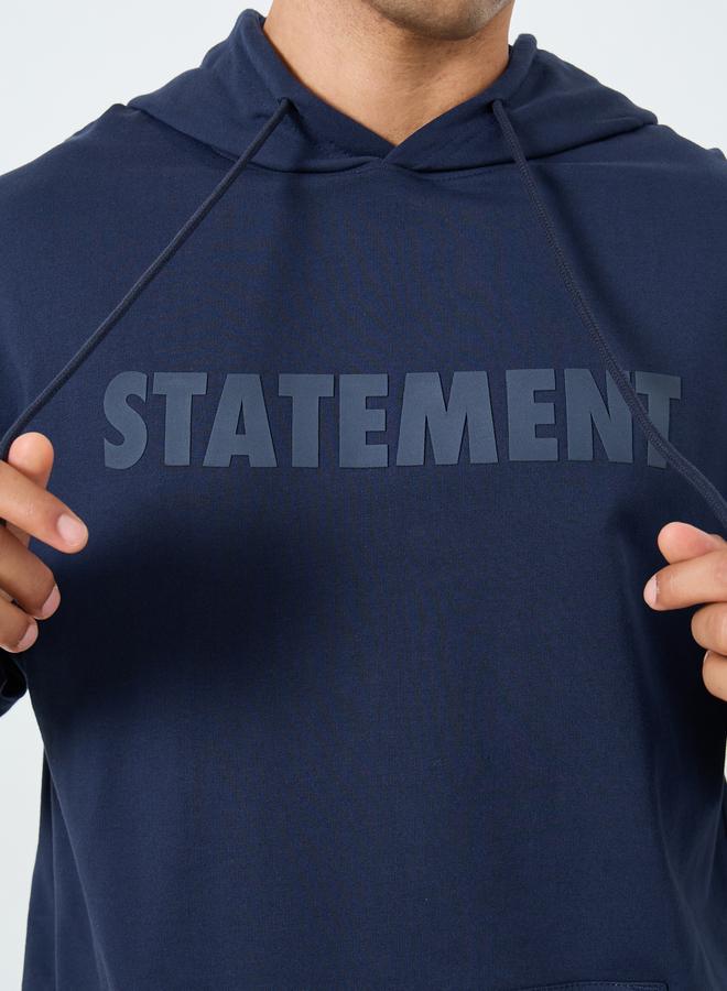 Styli Men Navy Relaxed Fit HD Print Hoodie - Image 4