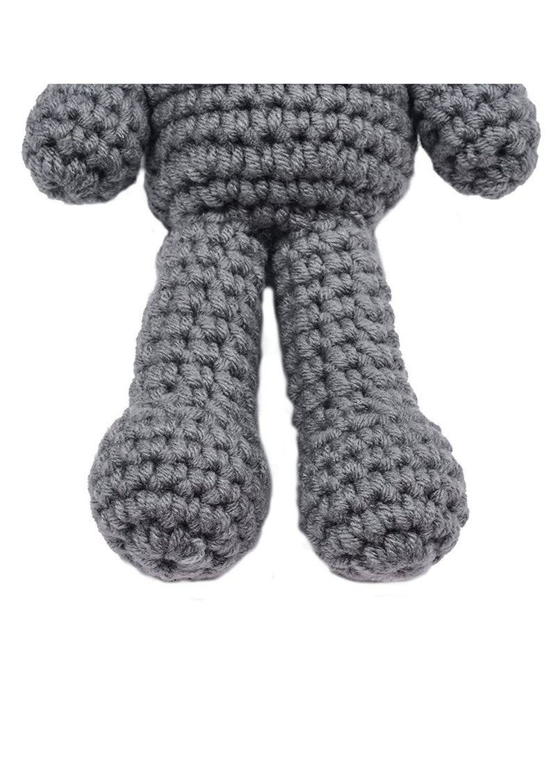 Newborn Photography Props Crochet Bear Bunny Hat Doll Set, Gift Set, Knitted Photo Costume for Baby Boys and Girls(Grey) - Image 4