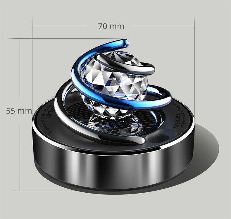 YOURKARTS.COM YOURKARTS Car Perfume Diffuser (Black) – Solar Powered Double-Ring Aromatherapy Freshener with Interior Decoration Appeal for Dashboard car accessories - Image 4