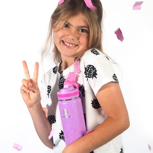 Takeya Actives Water Bottle with Straw Lid - Bottle with Double Stainless Steel Insulation - Dishwasher Safe & BPA-Free - Bottle with Straw Lid & Removable Bumper - 22 oz, Purple Love - Image 3