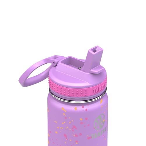 Takeya Actives Water Bottle with Straw Lid - Bottle with Double Stainless Steel Insulation - Dishwasher Safe & BPA-Free - Bottle with Straw Lid & Removable Bumper - 22 oz, Purple Love - Image 2