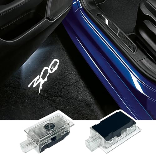 JUNMEI 2PCS LED Car Door Logo Projector Lights for 300 300C 300S 2005-present Ghost Shadow Light Laser Courtesy Step Lights Puddle Lamp Accessories (White) - Image 1