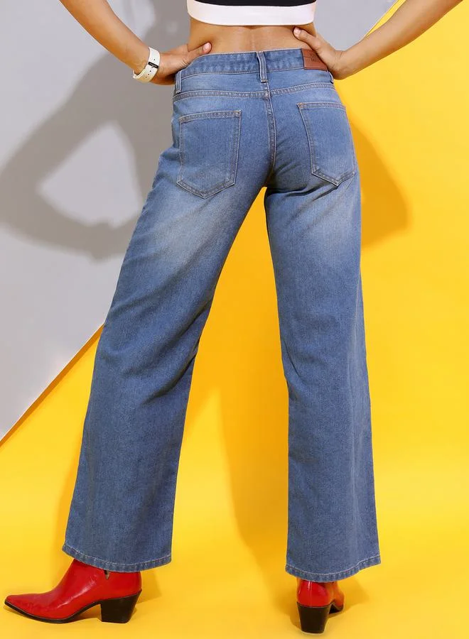 طوكيو توكيز High Rise Light Fade Flared Jeans by Styli