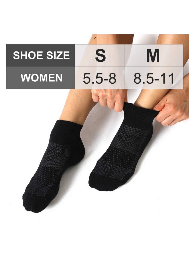 CS CELERSPORT CelerSport 6 Pack Women's Ankle Socks with Cushion, Sport Athletic Running Socks, 6 Pair Black, Medium - Image 1