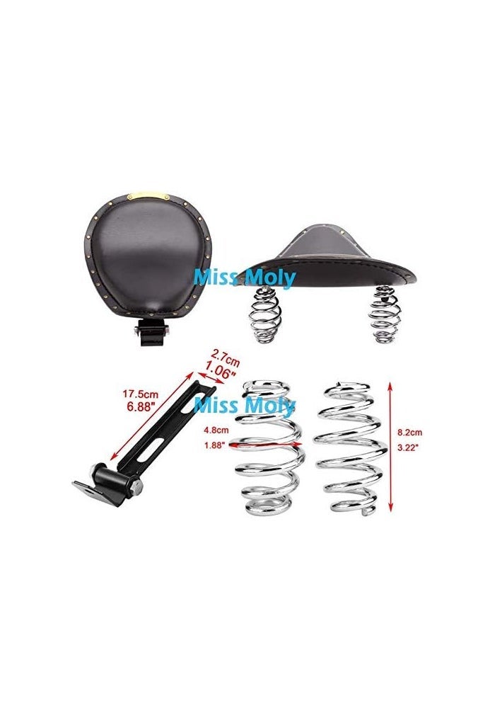 MISS MOLY Black Leather Motorcycle Rivet Bobber Solo Seat Spring Base Plate Bracket Kit for Harley Sportster XL 883 1200 48 - Image 3