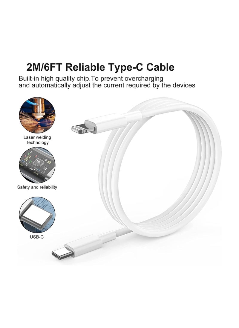 OMAKSS - iPhone 20W Fast Charger | USB C Wall Fast Charger with USB C to Lightning Cable 2M Compatible with iPhone 14/14 Pro/14 Pro Max/13/12/SE2020/11/XR/XS Max/X/iPad - Image 1