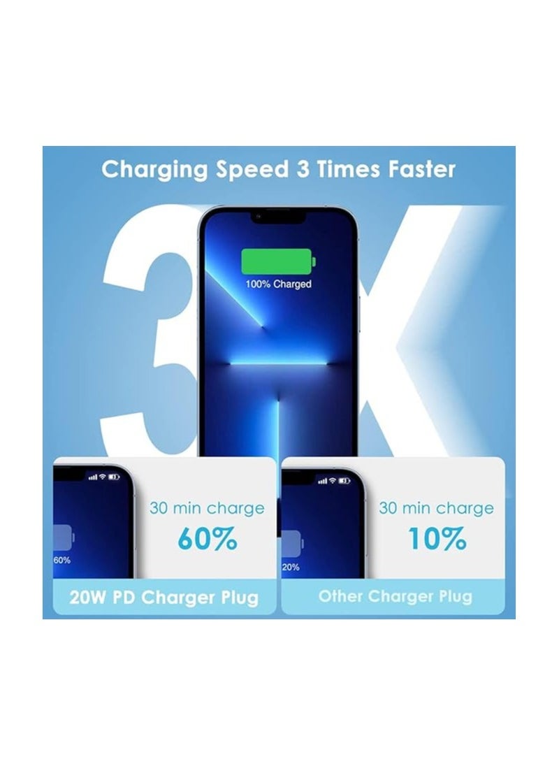 OMAKSS - iPhone 20W Fast Charger | USB C Wall Fast Charger with USB C to Lightning Cable 2M Compatible with iPhone 14/14 Pro/14 Pro Max/13/12/SE2020/11/XR/XS Max/X/iPad - Image 1