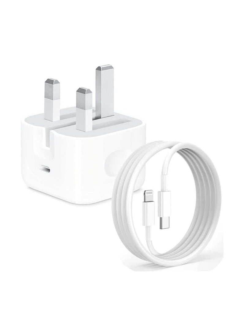 OMAKSS - iPhone 20W Fast Charger | USB C Wall Fast Charger with USB C to Lightning Cable 2M Compatible with iPhone 14/14 Pro/14 Pro Max/13/12/SE2020/11/XR/XS Max/X/iPad - Image 1